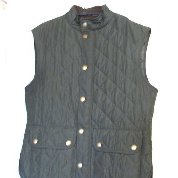 Boy's BARBOUR LOWERDALE Green VestZipper & Snap Front Size L (Boys 14-16)